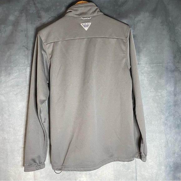 Columbia PFG Omni-Shield pullover Jacket Grey S Performance Fishing Gear 3/4 Zip - Picture 2 of 9
